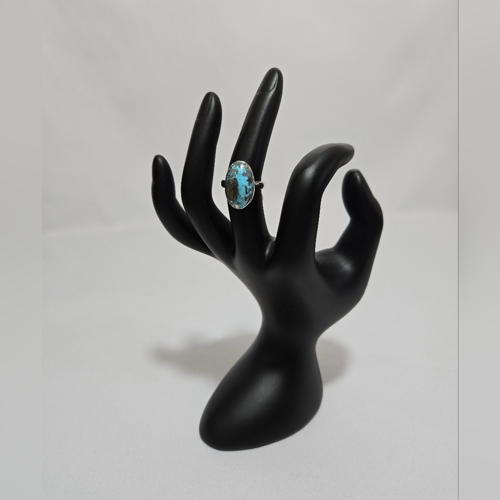 Natural Persian Turquoise 925 Sterling Silver Ring #1004